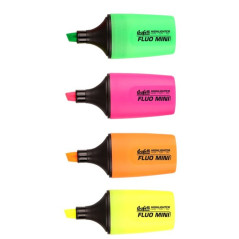 Confezione da 4 Evidenziatori Fluo Mini - Colori Assortiti
